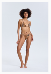 Tan through leopard print bikini set