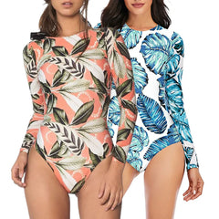 Long Sleeve One-Piece no tan lines Swimsuit for Women Tan Through Swimwear
