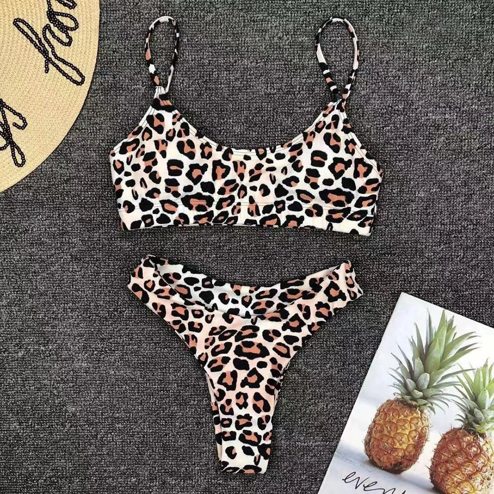 Tan through Chic Two-Piece Backless Bikini Set