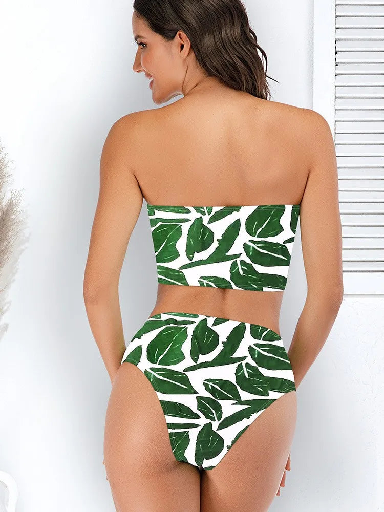 New leopard Printed tan through bikini set Women tan through swimsuit