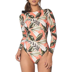 Long Sleeve One-Piece no tan lines Swimsuit for Women Tan Through Swimwear