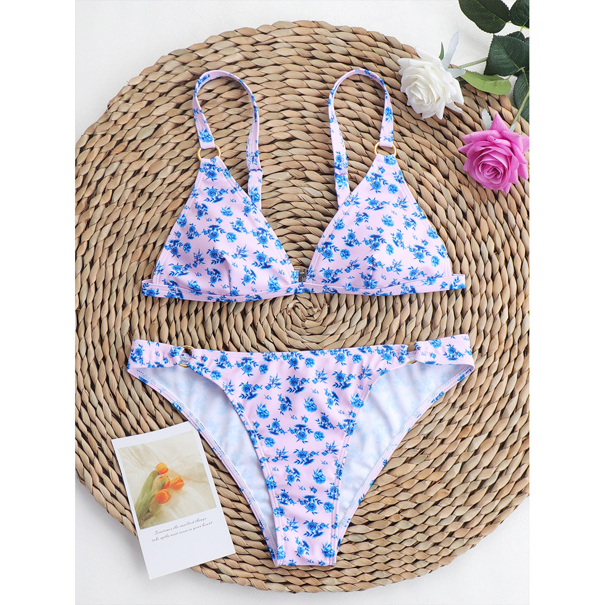 Split Printed Swimwear For Women With Sexy Chest Pads